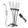 thumbnail image 1 of Luz LED de cultivo, iluminación Flexible de espectro completo de 4 cabezales, lámpara de cultivo de plantas con Clip de atenuación de 5 engranajes con sincronización de 100-240V, enchufe europeo, 1 of 5