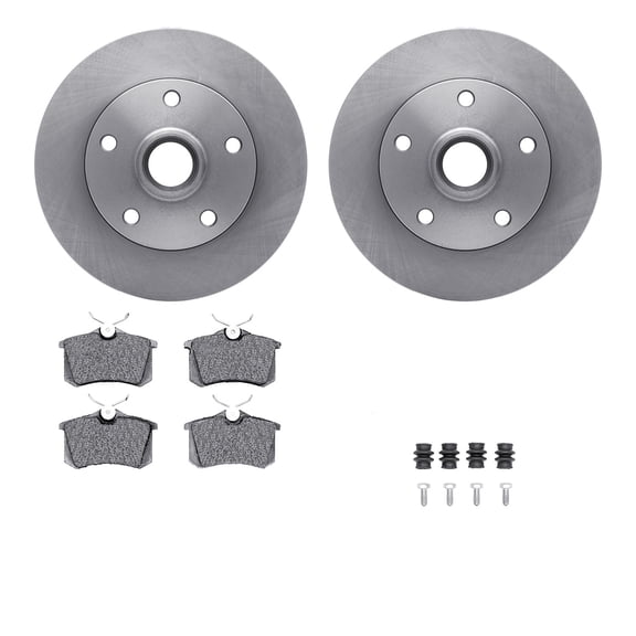 Dynamic Friction Company Rear Brake Rotors with 5000 Advanced Brake Pads includes Hardware 6512-73168