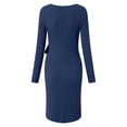 thumbnail image 5 of Lispipm V Neck Sweater Dress for Women Long Sleeve Soft Ribbed Knit Maternity Dresses Casual Pregnancy Home Clothes Blue L, 5 of 6