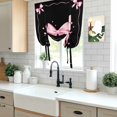 thumbnail image 5 of Valentine's Day Balloon Curtains for Living Room/French Door, Pink Bowknot Ribbon on Black Mother's Day Tie Up Curtains 63 Inch Length Energy Saving Kitchen Curtains Shades for Windows 42"x63", 5 of 8