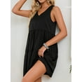 thumbnail image 6 of DODOING Womens Beach Dresses Summer Casual T Shirt Dresses Loose Plain Tank Swing Dress Sleeveless Dresse, 6 of 8