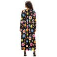 thumbnail image 2 of FKELYI Womens Long Sleeve Maxi Dress Soft V-neck Casual Dress with Pocket Colorful Flower Print Fall Dresses for Spring Winter, XL, 2 of 6
