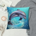 thumbnail image 2 of COMIO  Decorative Throw Pillow Covers Rustic Farmhouse Cute Dolphin Decor Throw Pillowcovers Soft Pillow Case Square Cushion Case for Sofa Decor, 2 of 5