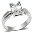 thumbnail image 1 of Alamode TK391-7 Femmes Haute Poli Bague en Acier Inoxydable avec AAA Grade CZ en Clair - Taille 7, 1 of 1