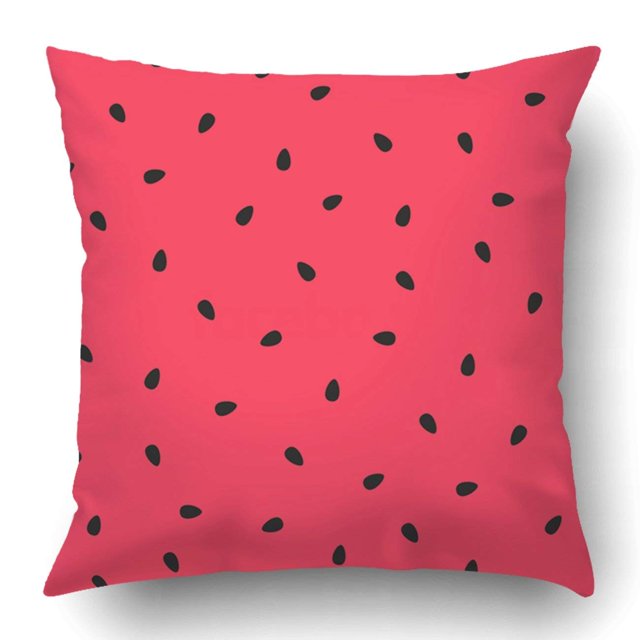 ABPHQTO Sandía Con Semillas Negras Funda de Almohada Funda Cojín 45x45 cm