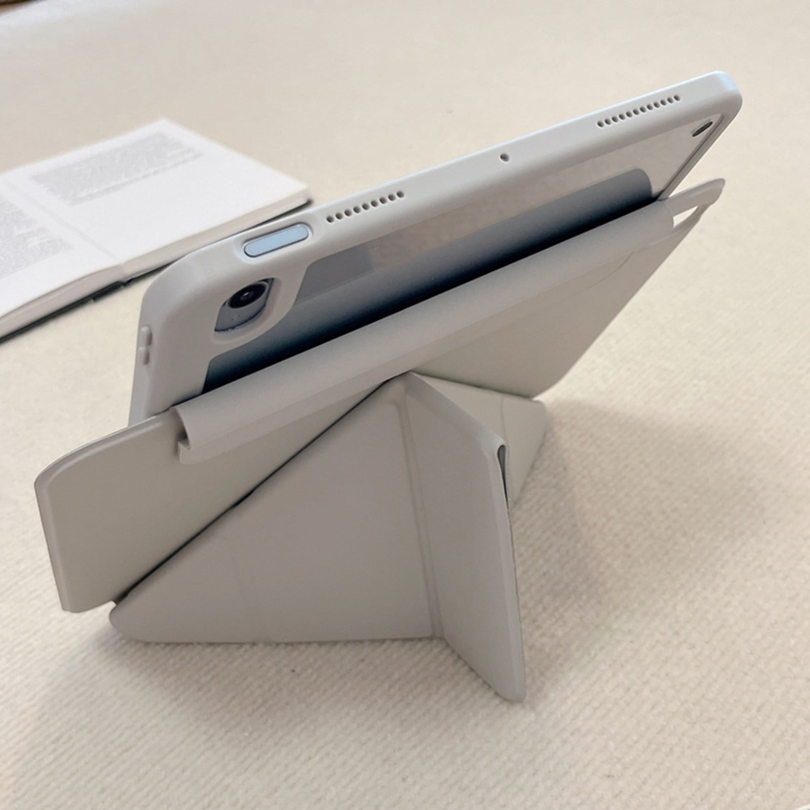 ELEHOLD Premium Tri-Fold Magnetic Tablet Case For Apple iPad 11th(A16) 2025/ 10th Gen 2022 with Pencil Holder, Adjustable Stand Magnetic Detachable Shockproof Back Cover ,Gray