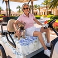 thumbnail image 3 of Golf Cart Seat Covers for 2 Seater, Purple Hydrangea Soft Microfiber Cart Seat Towel Blanket, Stripe Botanical Vintage Absorbent Breathable Non Slip Bench Seats Protector for Golf Course 51"x31", 3 of 9