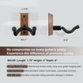 thumbnail image 3 of Guitar Wall Mount, Guitar Hangers Hooks Bracket Holder Stand for Acoustic and Electric Guitars Bass Banjo Mandolin, Black Walnut Wood Base, 3 of 7