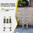 thumbnail image 6 of 10.5 FT Telescoping Ladder, Aluminum Alloy Multi-purpose Telescopic Ladder with Hooks and Triangular Support Frame, Telescope Ladder for Industrial, Attic, RV, and Home, Weight Capacity 330 LBS, 6 of 9