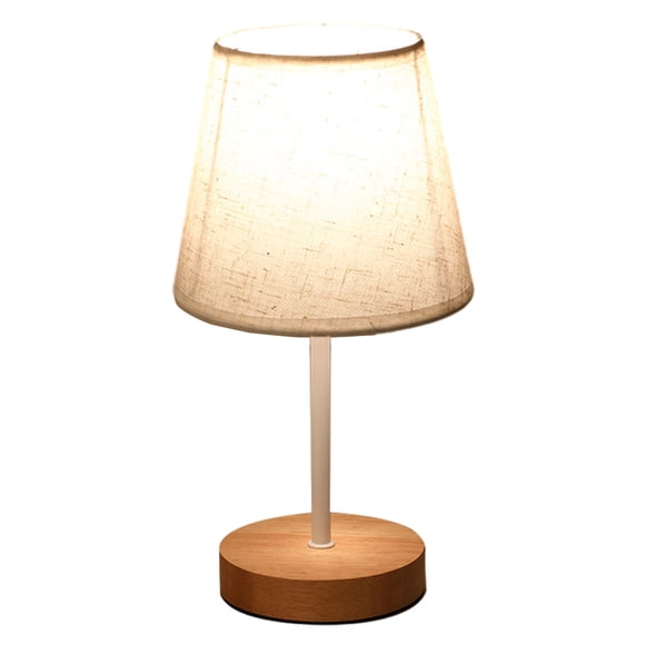 LED Solid Wood Desk Lamp Stable Fabric Study Reading Lamp Suitable For Home Decoration Linen Plain Warm Night Light Indoor Lighting Desk Reading Lamp