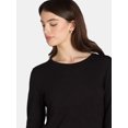 thumbnail image 6 of Time and Tru Women's Cotton Crewneck Tee with Long Sleeves, Single and 3 Pack, Sizes XS-XXXL, 6 of 6