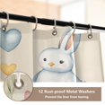 thumbnail image 5 of 4-Piece Bathroom Set with Waterproof Shower Curtain with Non-Slip Bath Mat, U-Shaped Mat & Toilet Lid Cover Cute Bunnies and Chicks, 5 of 8