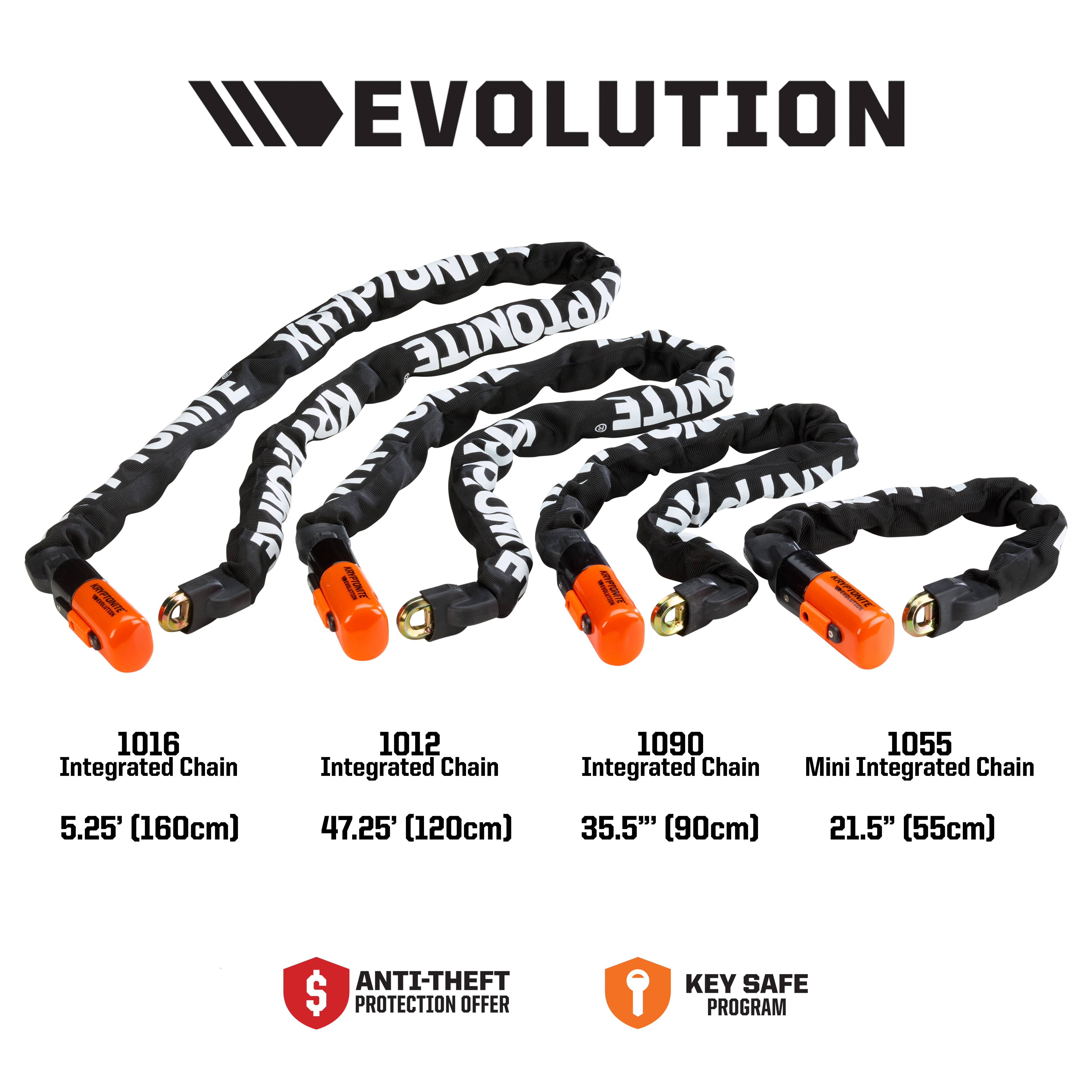 Kryptonite Evolution 1012 Integrated Chain Bicycle Lock