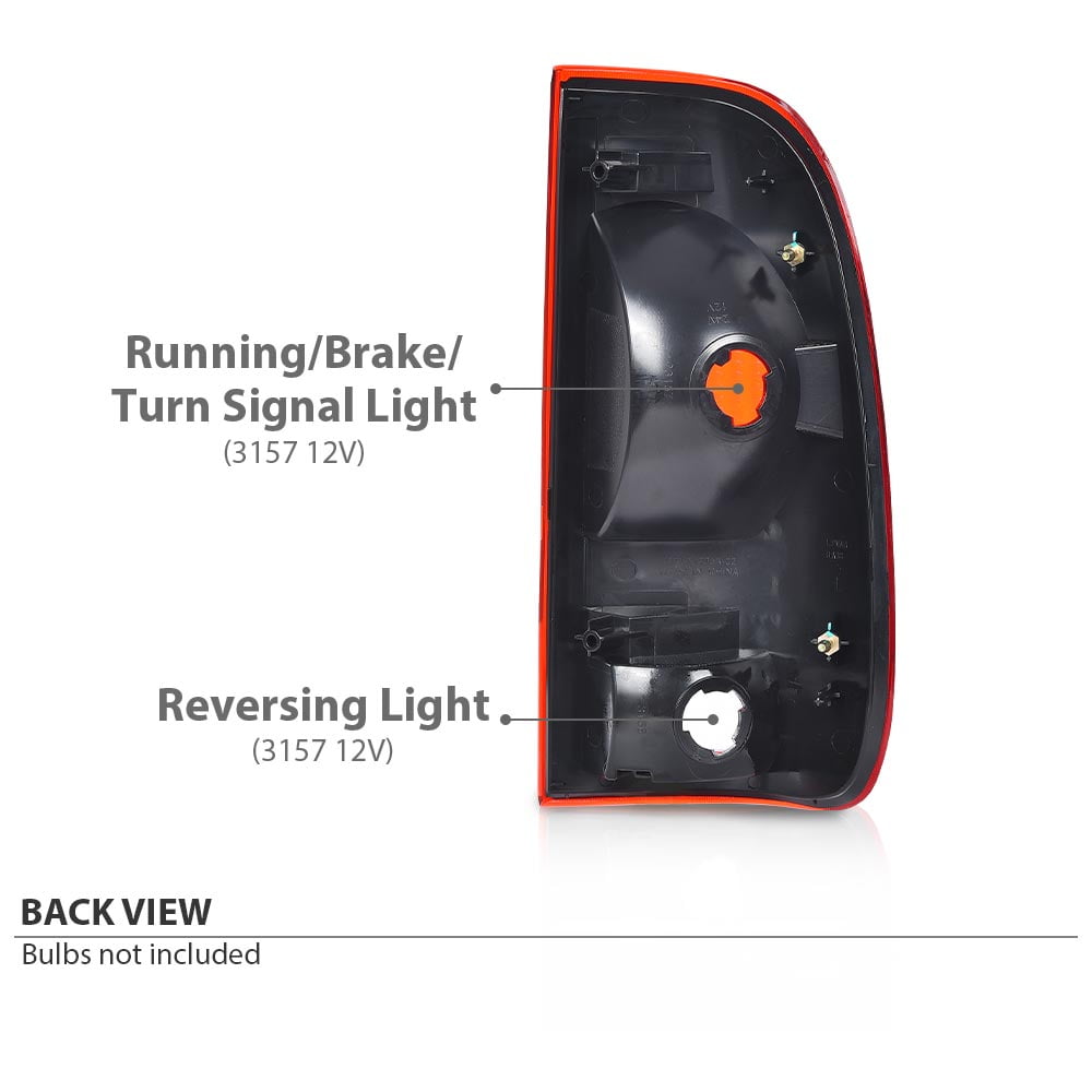 CROSSDESIGN Tail Lights Left &Right Fit for Ford F-150 1997-2003/F-250 F-350 Super Duty 1999-2007
