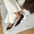 thumbnail image 5 of SuTry Women's Pointed Toe Flats V-Cut Slip On Minimalist Matte Fabric Lightweight Breathable Comfortable Office Commuter Daily Wear Shoes Outerwear(37), 5 of 8