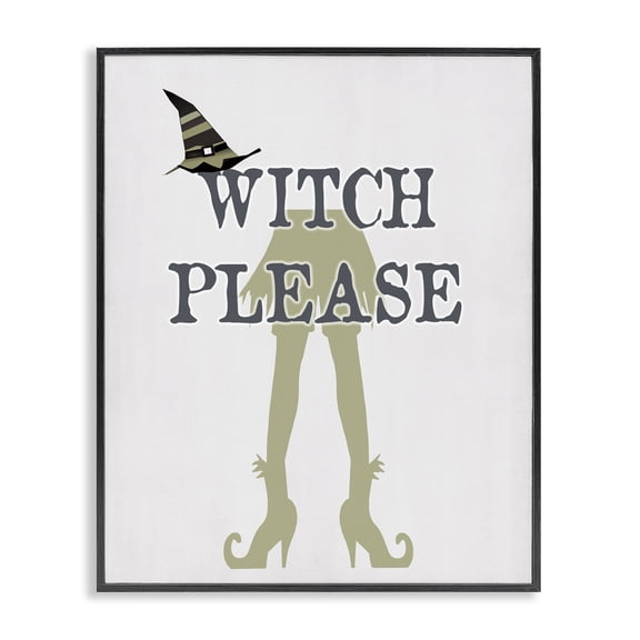 Stupell Industries Eclectic Witch Please Funny Phrase Black Framed Giclee Art, 16 x 20, by Lauren Rader