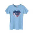 thumbnail image 2 of Hanes Womens Graphic Tee, S, White/Americana Map, 2 of 3