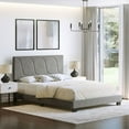 thumbnail image 5 of Boyd Sleep Aberdeen Linen Upholstered King Platform Bed Frame & Headboard, Grey, 5 of 7