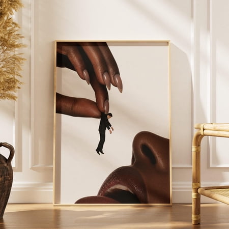 Surreal Man Eater Collage Wall Art Print Unframed Paper Poster 16x20in