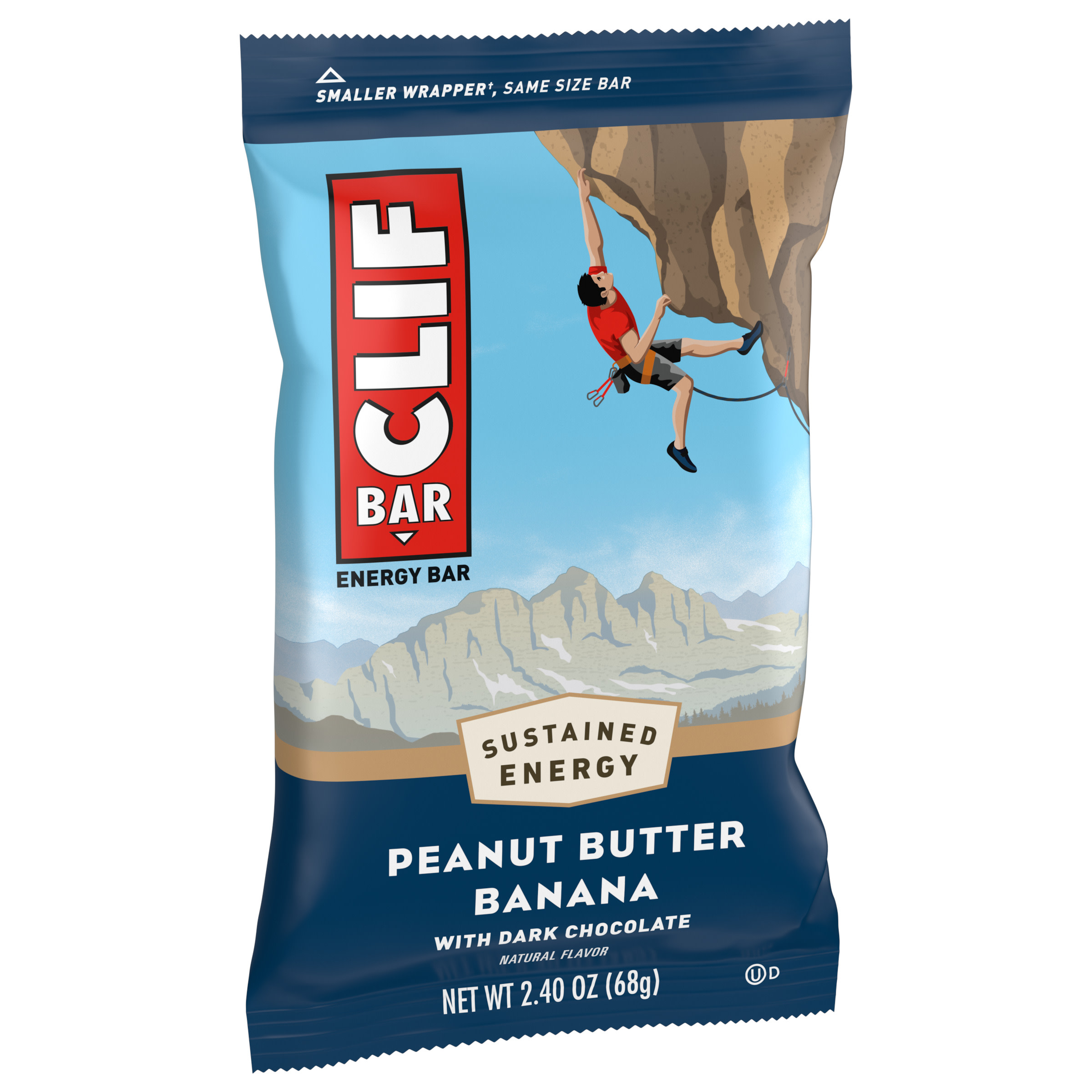 CLIF BAR - Peanut Butter Banana with Dark Chocolate Flavor - Made with Organic Oats - 10g Protein - Non-GMO - Plant Based - Energy Bar - 2.4 oz.