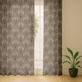 thumbnail image 6 of Vargottam Brown Geometric Design Sheer Georgette Curtains for French Doors & Balcony - 2 Panels, 96" Long, Light Filtering, Grommet Top Printed Drapes for Living Room or Lounge, 6 of 9