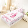 thumbnail image 4 of Erosebridal Cute Coquette Bowknot Twin Sheet Sets,Girls Pink A Alphabet Letter Bedding For Kids 3-Piece, 4 of 6