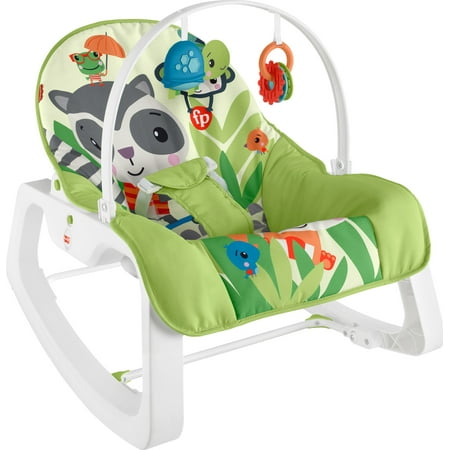 Fisher-Price Infant-to-Toddler Rocker Seat with Vibrations and Removable Toy Bar, Green
