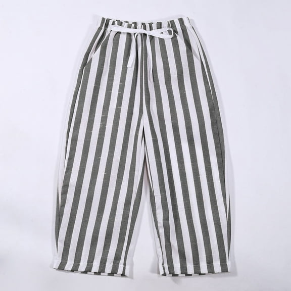 Tfken Trousers For Boys Children Drawstring Waist Full-Length Straight Leg Breathable Fall Black Pants Size 18-24 Months