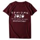 thumbnail image 5 of Gibobby Playera Manga Corta para Mujer Mujeres Casual Impresión Mangas O-Cuello Camiseta Suelta Blusa Tops(Vino,CH), 5 of 5