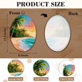 thumbnail image 3 of Canvas Wall Art Ocean Canvas Tropical Seascape Pictures Palm Tree Wall Decor Living Oval Framed Canvas Prints Vintage Wall Hanging Decor for Bedroom Home Gallery Bathroom 8.6"x11.4", 3 of 7