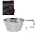thumbnail image 1 of 3x Taza de 50ml con Asa Plegable, Taza de Portátil de Material Acero Inoxidable 304 para Acampar, Libre, Viajes, Montañismo, Senderismo 3 piezas, 1 of 8