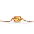thumbnail image 2 of Gem Stone King 18K Rose Gold Plated Silver Yellow Citrine Solitaire Bracelet for Women (1.25 Cttw, Oval Checkerboard 8X6MM, Gemstone November Birthstone, Fully Adjustable up to 9 inch), 2 of 3