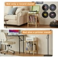 thumbnail image 6 of LELELINKY 2-Tier Record Player Stand with Vinyl Storage up to 100 Albums, Vinyl Record Storage Holder, End Table for Living Room, Natural Oak, 6 of 8