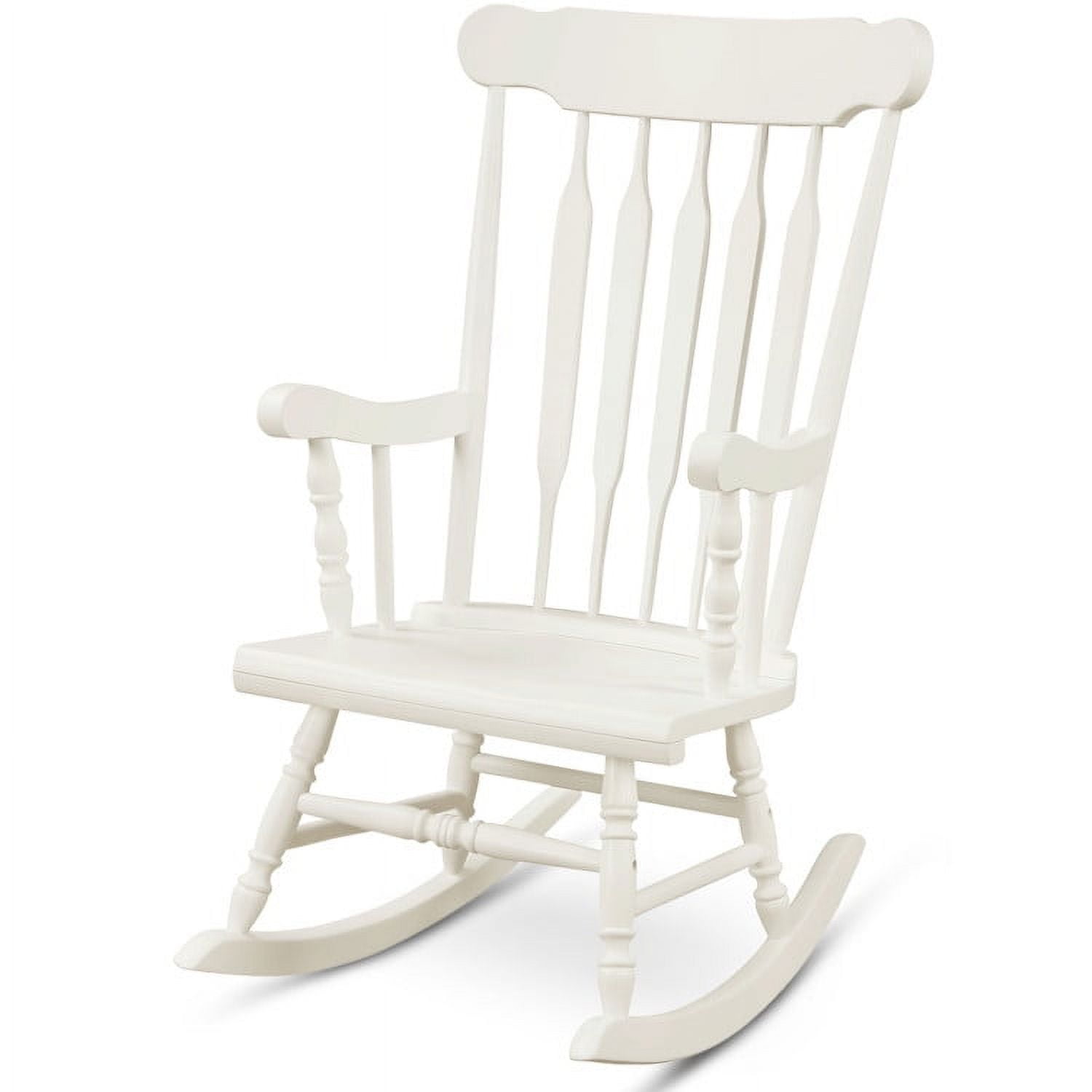 Aimee Lii Outdoor Rocking Chair, Patio Rocker Chair for Lawn, Porch, Backyard, Indoor and Garden, Retro styling, White