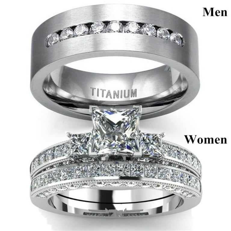promise rings for her adjustable couple rings sterling silver engagement rings for men and women Wedding Rings for Men and Women Men s And Women s Couple Rings With Zircons Wedding Rings Walmart