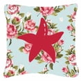 thumbnail image 2 of Starfish Shabby Chic Blue Roses BB1100 Fabric Decorative Pillow, 2 of 2