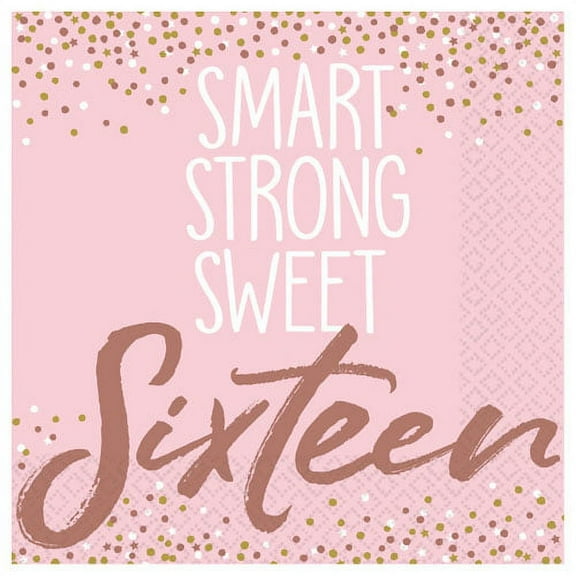 Sixteen Blush Beverage Napkins (16)