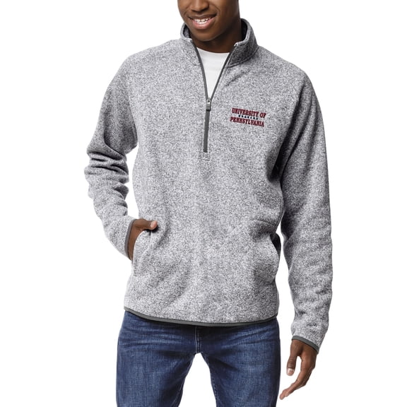 Men's League Collegiate Wear Heathered Gray Pennsylvania Quakers Saranac Quarter-Zip Pullover Jacket