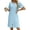 Light Blue, variant on Women Zipper Front Robes Waffle Short House Coat Lightweight Bathrobe with Pockets Soft Nightgown S-3XL