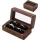 thumbnail image 1 of Caja de madera de nogal con 2 ranuras para anillos de boda, con ventana, exhibidor de anillos, cajas rectangulares para anillos, estuches para guardar joyas., 1 of 5