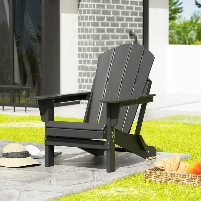 8 pack Westintrends Outdoor Folding HDPE Adirondack Chair Patio Seat Weather Resistant Gray