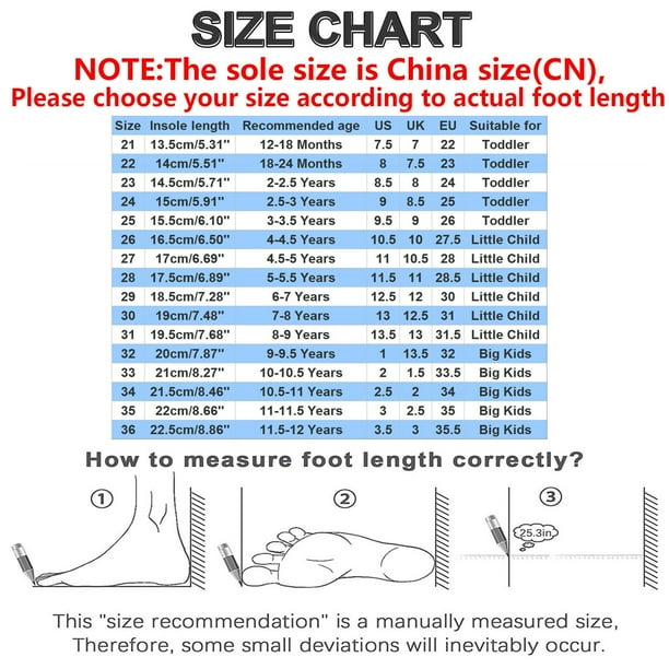 Shoe size for 5 year best sale girl
