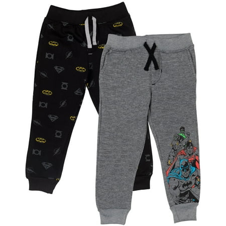 

DC Comics Justice League Toddler Boys 2 Pack Pants Grey / Black 3T