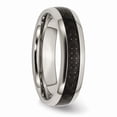 thumbnail image 4 of Grey Titanium Ring Band Wedding Black Carbon Fiber Comfort, 4 of 6