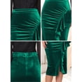 thumbnail image 5 of DARING DIVA Women's Ruffled Ruched Cocktail Midi Skirts X-Large Dark Green, 5 of 5