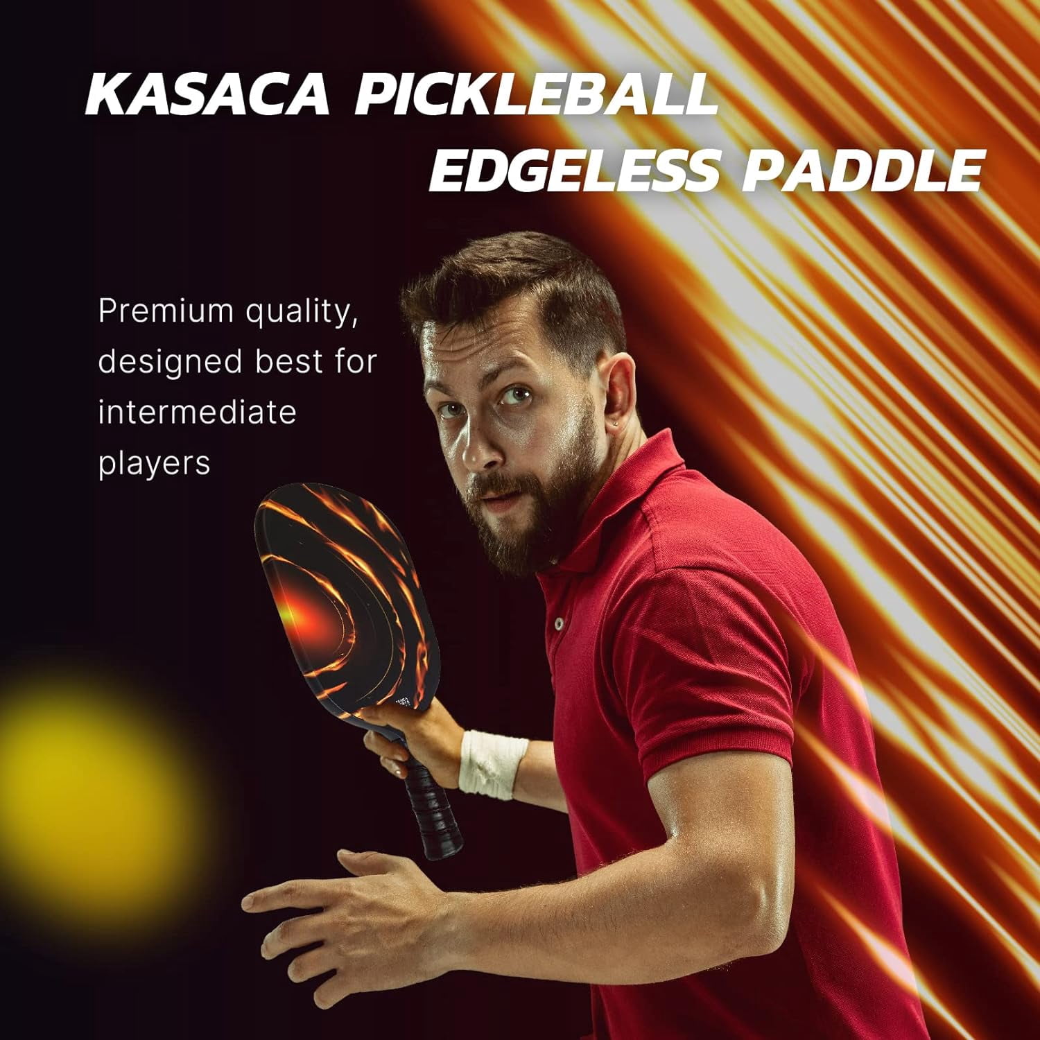 Kasaca Cosmic Ray Edgeless Graphite T700 Multilayer Carbon Fiber Pickleball Paddles, Longer Handle Comfort Grip, Large Sweet Spots, USAPA Approved, for Intermediate & Advanced Players