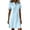 Sky Blue, variant on Dresses for Women, Women's Casual T Shirt Dress, Button Short Sleeve Dresses, Henley Neck Eyelet Trim A Line Mini Length, for Beach Vacation Resort Travel Daily Wear