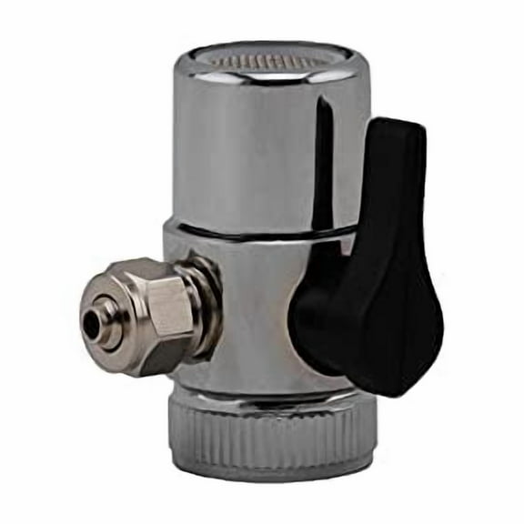 PureSec Kitchen Sink Faucet Diverter Valve(Black Lever type) with M22 Inner Threaded Swivel Collar and 1/4 inch Single Way Outlet for Countertop&unersink Water filtration System