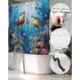 thumbnail image 5 of Split Shower Curtain for Transfer Bench, Ocean Turtle Fabric Shower Curtains for Bathroom, Sea Coral Underwater Animal Fish Blue Tub Sliding Transfer Bench Waterproof Bath Curtains 72"x96", 5 of 9