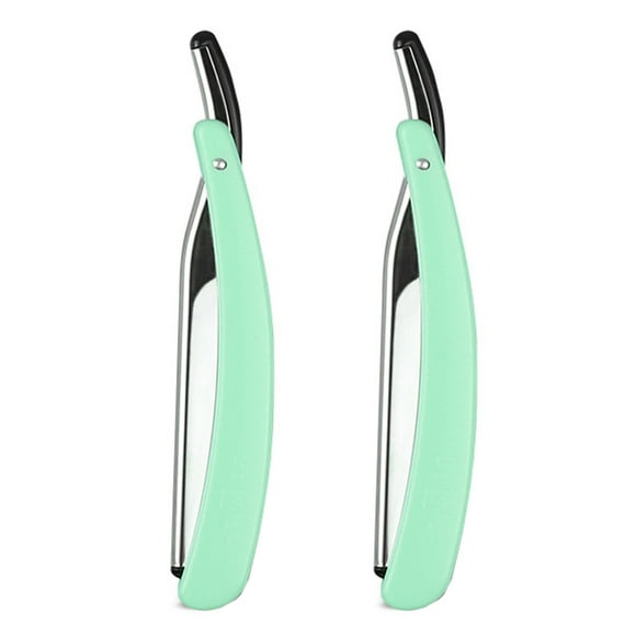 Stainless Steel Straight Edge Haircut Razor Folding Straight Razor Single Edge Replaceable Blade Fits All Double Edge Razor Blades